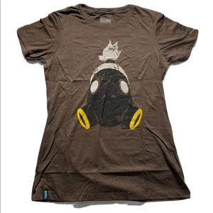 Womens T Shirt Size L Short Sleeve Roadhog Overwatch Blizzard Videogame Top